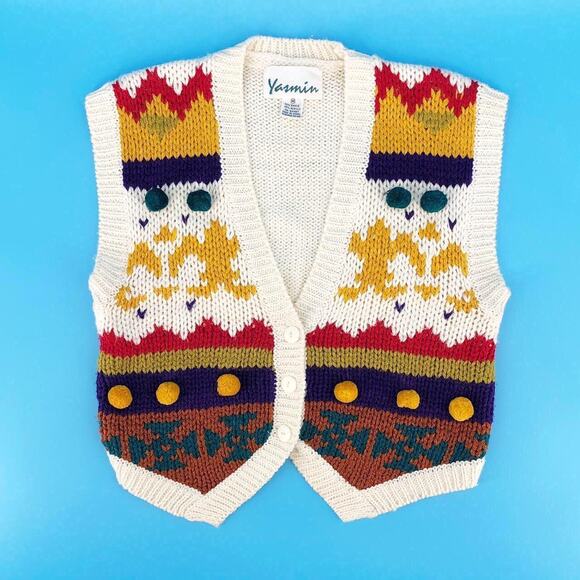 90s button front sweater vest 1990s vintage - Picture 1 of 4